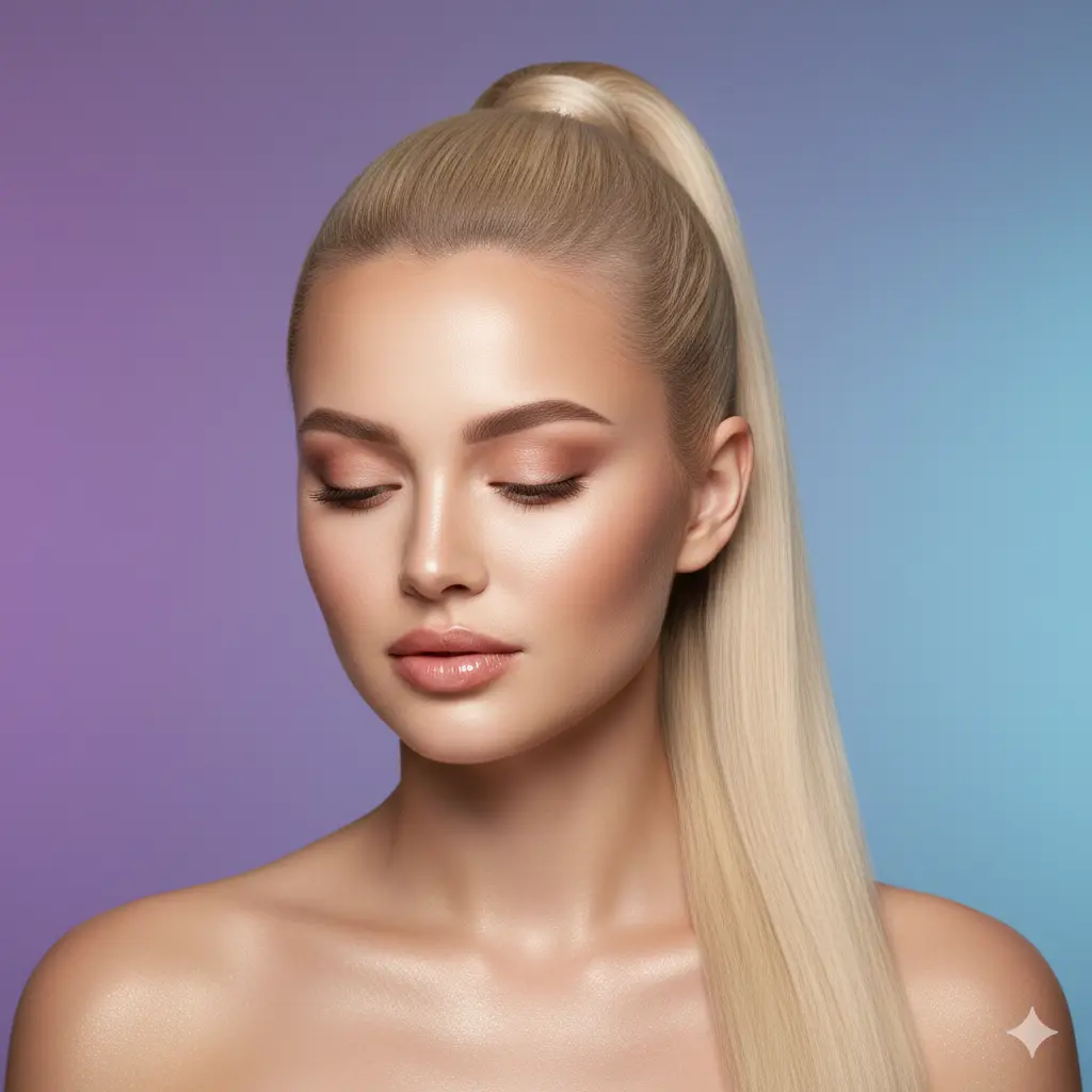 Natural bridal makeup in daylight