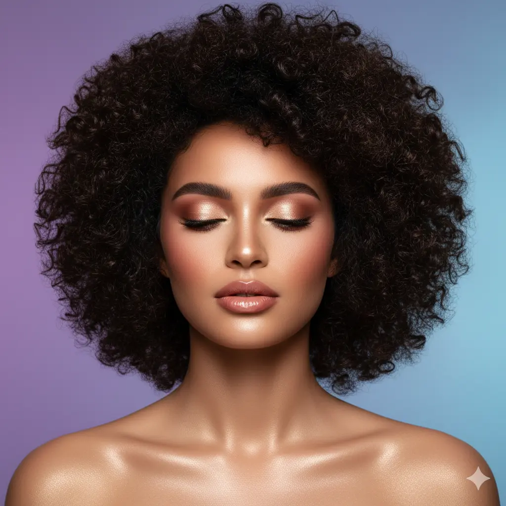 Editorial beauty shot with glowing skin